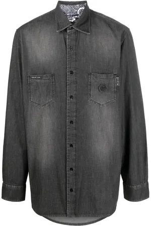 Philipp Plein Jeanshemd mit Strass