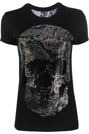 Philipp Plein T-Shirt mit Paisley-Totenkopf