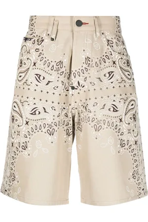 Philipp Plein Jeans-Shorts mit Bandana-Print