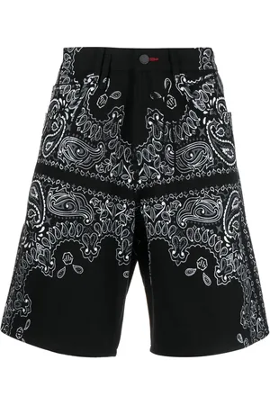 Philipp Plein Jeans-Shorts mit Bandana-Print