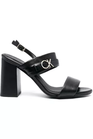 Calvin Klein Damen Clogs & Pantoletten - Mules mit Logo-Schild 100mm