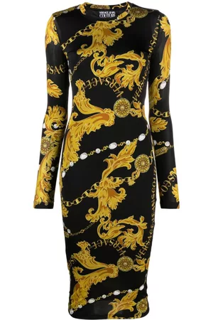VERSACE Damen Midikleider - Midikleid mit Barock-Print