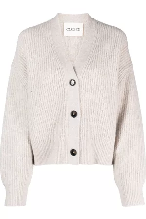 Closed Damen Bouclé Strickjacken - Gerippter Cardigan im Oversized-Look