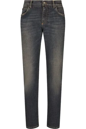 Dolce & Gabbana Slim-Fit-Jeans mit Logo-Schild