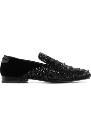 Philipp Plein Loafer in Samtoptik mit Strass