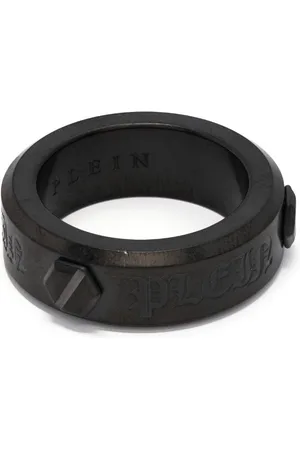 Philipp Plein Hexagon Ring mit Logo-Gravur