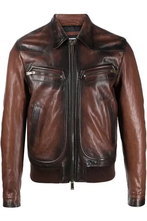 Dsquared2 Herren Lederjacken - Faded-effect leather jacket
