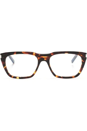 Saint Laurent Eckige Brille in Schildpattoptik