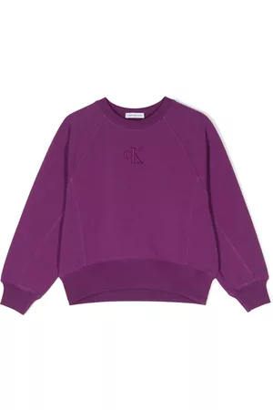 Calvin Klein Mädchen Sweatjacken ohne Kapuze - Sweatshirt mit Logo-Stickerei