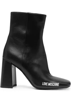 Love Moschino Damen Stiefeletten - Stiefel mit Logo-Print 100mm