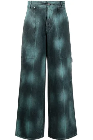 Stella McCartney Wide-Leg-Jeans mit Batikmuster