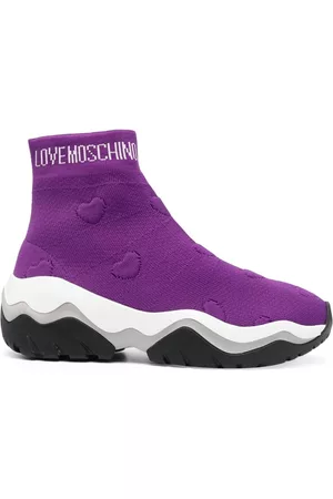 Love Moschino Damen Schuhe - Sock-Sneakers mit geprägten Herzen