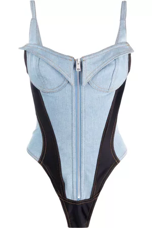 MUGLER Damen Korsetts - Jeans-Body im Corsage-Look