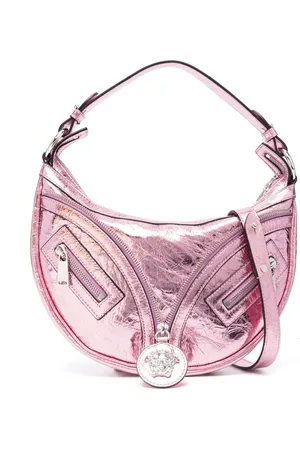 VERSACE Small Repeat metallic-effect shoulder bag