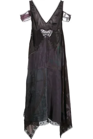 Marine Serre Midikleid im Patchwork-Look