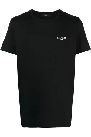 Balmain T-Shirt mit geflocktem Logo