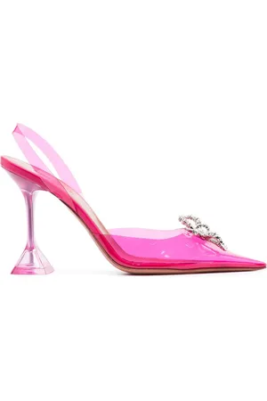 Amina Muaddi Rosie Pumps mit Kristallschleife
