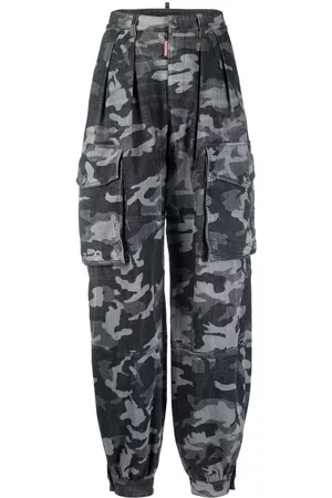 Dsquared2 Damen Cargohosen ohne Bund - Camouflage-print cargo trousers