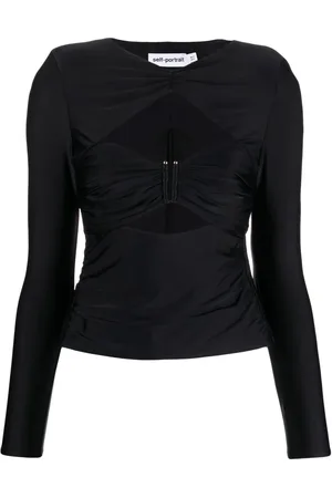 Self-Portrait Gerafftes Top mit Cut-Out