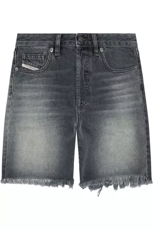 Diesel Damen Shorts - Frayed-hem denim shorts