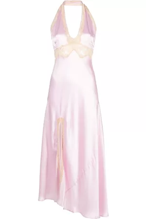 De La Vali Damen Partykleider - Kleid mit Spitzenborten