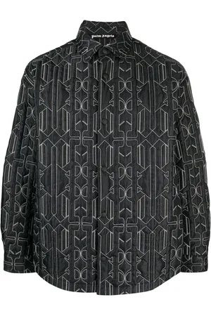 Palm Angels Gesteppte Hemdjacke mit Monogramm