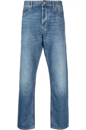 VALENTINO GARAVANI Herren Straight Jeans - Ausgeblichene VLogo Signature Cropped-Jeans