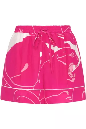 VALENTINO GARAVANI Damen Shorts - Panther-print silk shorts