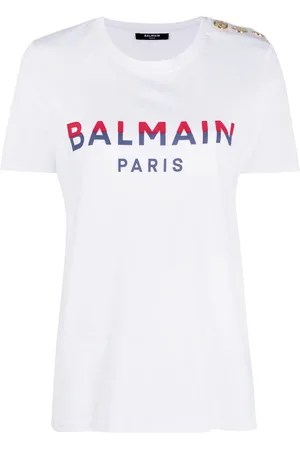 Balmain T-Shirt mit Zierknöpfen