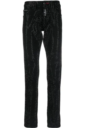 Philipp Plein Straight-Leg-Jeans mit Kristallen