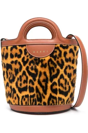 Marni Mini Tropicalia Beuteltasche mit Leoparden-Print