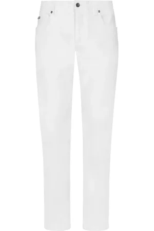 Dolce & Gabbana Slim-Fit-Jeans mit Logo-Schild