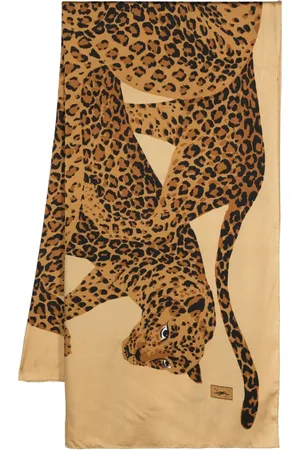 Saint Laurent Seidenschal mit Tiger-Print
