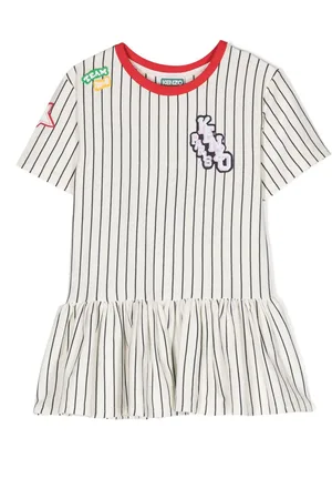 Kenzo Gestreiftes Kleid mit Applikation