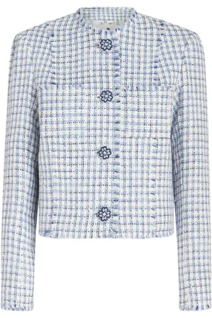 Etro Tweed-Jacke mit rundem Ausschnitt