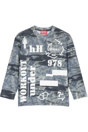 Diesel Langarmshirt in Distressed-Optik