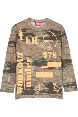 Diesel Langarmshirt in Distressed-Optik