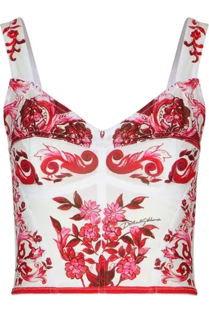 Dolce & Gabbana Cropped-Top mit Majolica-Print