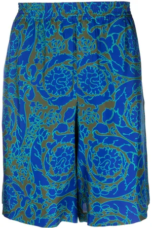 VERSACE Shorts aus Seide mit abstraktem Print