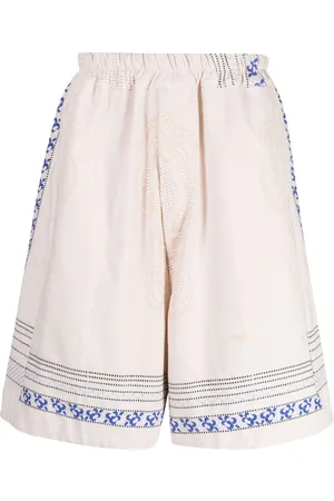 BY WALID Bestickte Baggy-Shorts aus Leinen