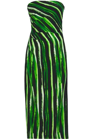 Proenza Schouler Schulterfreies Kleid mit grafischem Print