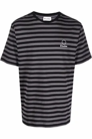 Etudes Gestreiftes T-Shirt mit Logo
