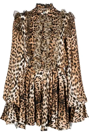 Roberto Cavalli Kleid mit Leoparden-Print