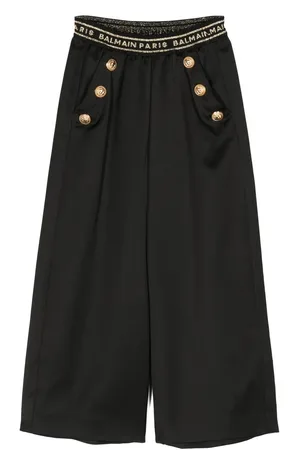 Balmain Weite Hose mit Logo-Bund