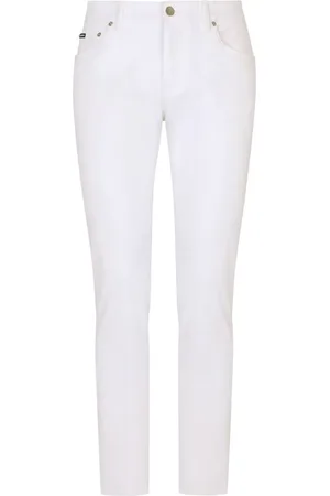 Dolce & Gabbana Slim-Fit-Jeans mit Logo-Schild