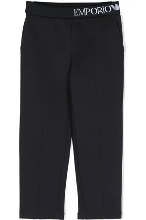Emporio Armani Gerade Hose mit Logo-Bund