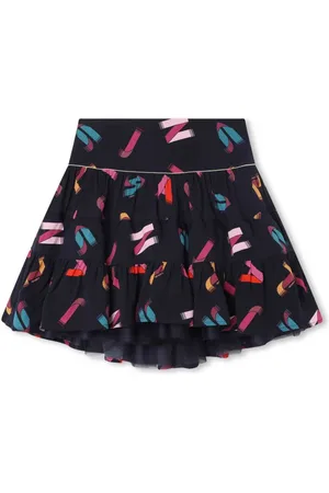 Lanvin Gestufter Rock mit Logo-Print