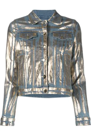 Madison.Maison Jeansjacke im Metallic-Look