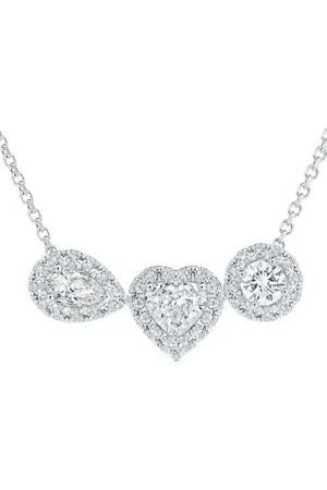 De Beers 18kt Weißgoldhalskette mit Diamanten