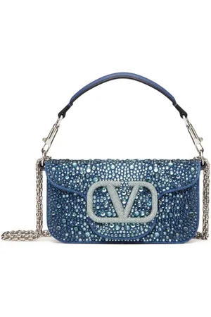 VALENTINO GARAVANI Kleine Locò Denim-Schultertasche